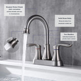ZNTS 2-Handle 4-Inch Brushed Nickel Bathroom Faucet, Bathroom Vanity Sink Faucets with Pop-up Drain and 10185428