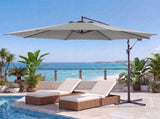 10ft Umbrella Hanging Offset Market Outdoor Sun Shade For Deck Poolside Easy Tilt Cross Base 96791939