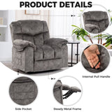 ZNTS Swivel and Rocking Recliner Chair with Massage and Heating Bonded Leather Sofa W1403P172912