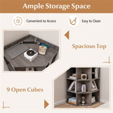 Grey three-layer corner cabinet with charging station 57458485