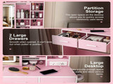 Small Makeup Vanity Desk with Mirror & Adjustable LED Lights,Built-in Power Outlet & Hidden Storage, W2699P476375