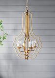 4 - Light Metal Chandelier, Hanging Light Fixture with Adjustable Chain for Kitchen Dining Room W2078138931