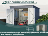 6'x4' Outdoor Metal Storage Shed for Garden Tools Lockable Door With Floor Frame 04885440