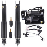 ZNTS Pair Rear Shock Absorbers + Air Compressor Pump Set For Cadillac Escalade Chevrolet Suburban Tahoe 84710593