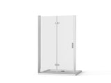 Goodyo 36"x 72" Bifold Frameless Glass Shower Door 1/4 inch Tempered Clear Glass Pivot Swing Shower D163147915