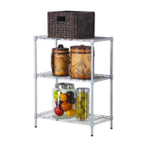 ZNTS Concise 3 Layers Carbon Steel & PP Storage Rack Silver 58951684