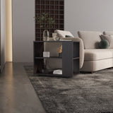 Garden 19,7" High Side Table , End Table, Sofa Table with Two Shelves Black B200P286963