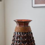 A 39-inch tall hand-woven bamboo floor vase - a decorative highlight for the living room, foyer or W2796P283884