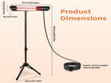 1500W Infrared Heater Outdoor Indoor, 3 Heating Levels IP65 Waterproof with 65584059