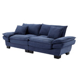 Corduroy Sofa Sleeper Couch Loveseat Sofa with Pillows Comfy Upholstered Deep Seat Sofa for W676P184142