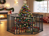 6-Panel Expandable Safety Gate , 270&deg Rotatable Baby/Pet Barrier for Fireplace Stairway 75664819