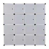 ZNTS 16 Cube Organizer Stackable Plastic Cube Storage Shelves Design Multifunctional Modular Closet 12112810