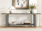 U_Style 62.9" Modern Minimalist Console Table, Solid Wood Entryway Sofa Table with Metal Accents, N711P289140E