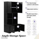 ZNTS Tall and Wide Bathroom Floor Storage Cabinet, Bathroom Storage Unit, Freestanding Cabinet with 4 18725870