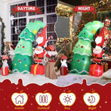 ZNTS 6 FT Lighted Christmas Inflatable Decoration, Inflatable Christmas Tree with Elf and Santa Claus, 17342073