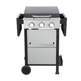 ZNTS 3-Burner Propane Gas BBQ Grill, SS Plancha, 36900BTU Output With Wire Enamel Cooking Grids For W2938P208388