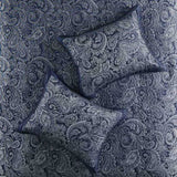 5 Piece Jacquard Bedspread Set with Throw Pillows Navy Queen B03597644