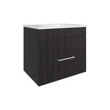 One door Batroom Vanity Hatta, Two Drawers and Open Shelf, Includes Hardware, Black B070P316865