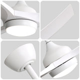 ZNTS 52 Inch Modern White Ceiling Fan with 18W LED Light and Remote Control 3 ABS Blades Noiseless W934P285766