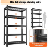 5-Layer Metal Storage Rack, Adjustable Height Storage Rack, 2000 Pound Load, Suitable For Garages, W1831P340330