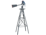 8FT Weather Resistant Yard Garden Windmill Gray & Red 43774607