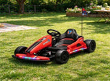 Kids Electric Drift Go Kart 24V, Dual Motor Soft Start Ride-On Kart with PU Wheels, Red 25739419