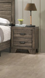 1pc Transitional 2-Drawer Nightstand with Metal Hardware Rustic Gray Finish Bedroom Furniture B011P144710