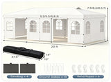 10x20ft Pop Up Canopy Tent with Detachable Sidewalls, 3-Level Adjustable Height Heavy Duty Metal 45626505