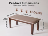 Wood Bench with Breathable Tech Fabric Cushion,Multi-Use Farmhouse Upholstered Stool for Bedroom & 97899770