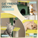27.5in Cat Tree, Multi-level Cat Tower with Cat Scratching Post and Pad, Cozy Cat Condo, Padded Top 92212210