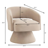Modern Swivel Barrel Chair, Upholstered Velvet Round Accent Chairs,360 Degree Comfy Swivel Chair W2186P178775