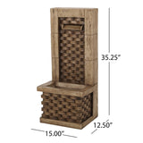 35.25" High Hand Crafted Weather Resistant Floor Fountain with Light, Light Brown 71774.00LBRN