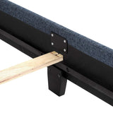 Queen Size Navy Blue Denim Squares Upholstered Platform Bed B108P160248