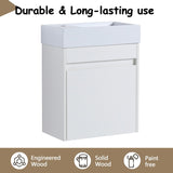 18'' Floating Wall-Mounted Bathroom Vanity with White Resin Sink & Soft-Close Cabinet Door W99936243