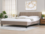 Aspen Vertical Tufted Modern Headboard Platform Bed Set, Queen, Mink Beige Performance Velvet B2719P238510