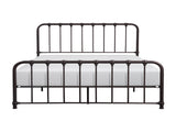 Metal Bed Dark Bronze Finish Queen Platform Bed 1pc, Bed in a Box B011P265601