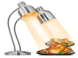 US Standard HT-222 110V 500W Commercial Food Heating Lamp, Silver Stainless Steel Vertical Electric 67509702