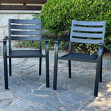 VRSHWO lron Terrace Dining Chairs, a Set of 2 Black Color Outdoor Chairs, Bistro Metal Chairs, W213P335871