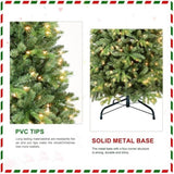 Artificial 5ft Green Christmas Tree with 756 PE/PVC Mixed Branch Tips, 250L warm white led, memory 89948358