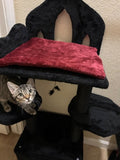 Black Gothic Cat Tree, Multi-Level Spooky Cat Tree with Scratching Posts, Perches, Hammock, and Cat W243P326635