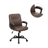 ZNTS Adjustable Height Office Chair with Padded Armrests, Brown SR011681