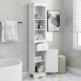 Tall Bathroom Cabinet, Freestanding Storage Cabinet with Drawer, MDF Board, Adjustable Shelf, White WF289423AAK