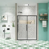 44"-48"W x 72"H sliding shower door, sliding door, with 1/4" tempered glass and Matted Black finish W2122P196344
