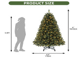 6 ft Pre-lit Artificial Christmas Tree with 1000 Branch Tips & 250 Lights, Remote Control, Green 05492332