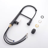 Faucet for Kitchen Sink, Black Kitchen Faucet with Pull Down Sprayer, Modern Commercial Spring W1932P154734
