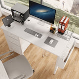 47.3"office desk with power outlet,3 drawers,Side Pocket, Study Desk Easy to Assemble,Frame W2887P239381