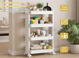 4-Tier DIY Rolling Storage Cart, 15.5" 9" 40.5" with Detachable Ventilated Trays for Kitchen & 45605880