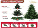 Artificial 7.5ft Green Christmas Tree with 2441 PE/PVC Mixed Branch Tips, memory wireiron wire, 17898319
