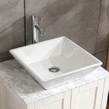 16.5" Square Bathroom Vessel Sink White Porcelain Counter Bowl for Bathroom Vanity D16306243