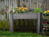 Grey Bed with Legs, Elevated Wooden Planter Box for Outdoor Plants Flowers Fruits Vegetable Herb 53470773